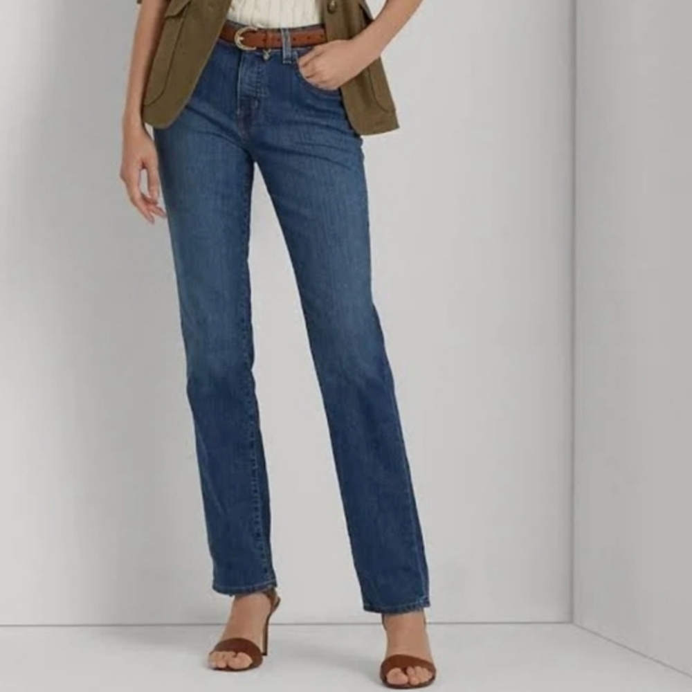 Lauren Ralph Lauren Mid-Rise Straight Leg Jeans Size 4